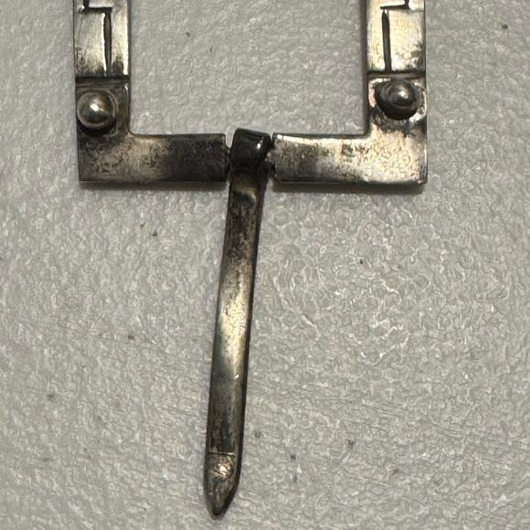Vintage Taxco Mexico JS Sterling Silver 925 Small Belt Buckle 1.5x2 Southwestern - Picture 7 of 11